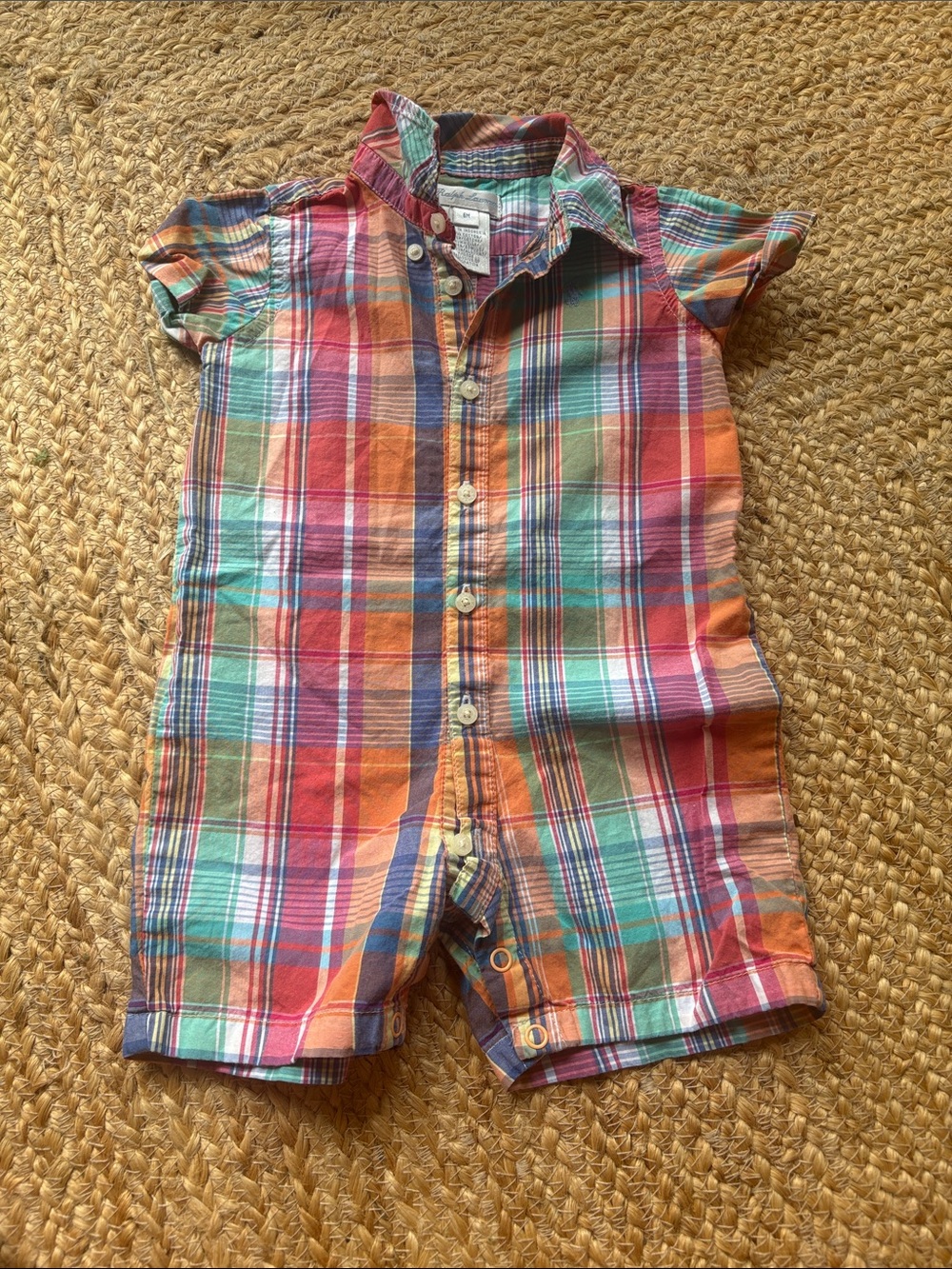 Ralph Lauren Plaid Romper, 6 mo